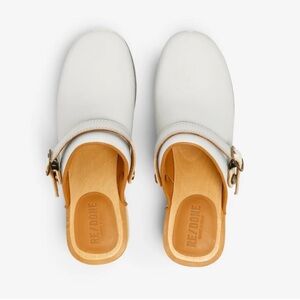 RE/DONE 70s Classic Leather and Brass Off White Clogs 39 Lagenlook